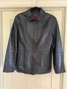 Vintage Gallery black genuine leather jacket M